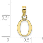 10K Polished O Block Initial Charm