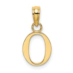 10K Polished O Block Initial Charm