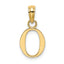 10K Polished O Block Initial Charm