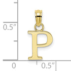 10K Polished P Block Initial Charm