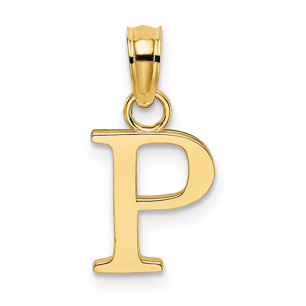 10K Polished P Block Initial Charm Main image