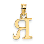 10K None Polished R Block Initial Charm - view 4
