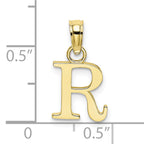 10K None Polished R Block Initial Charm - view 3