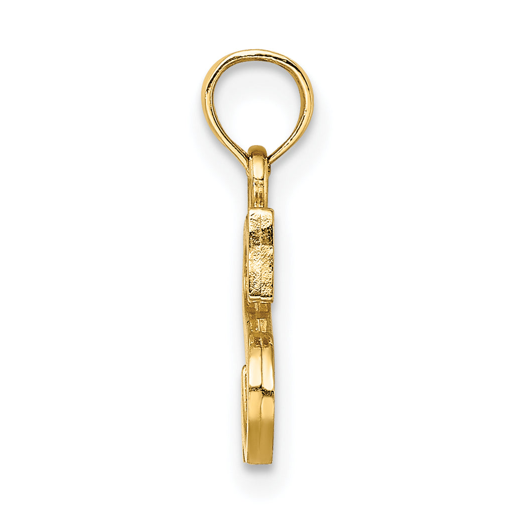 10K None Polished S Block Initial Charm - view 2