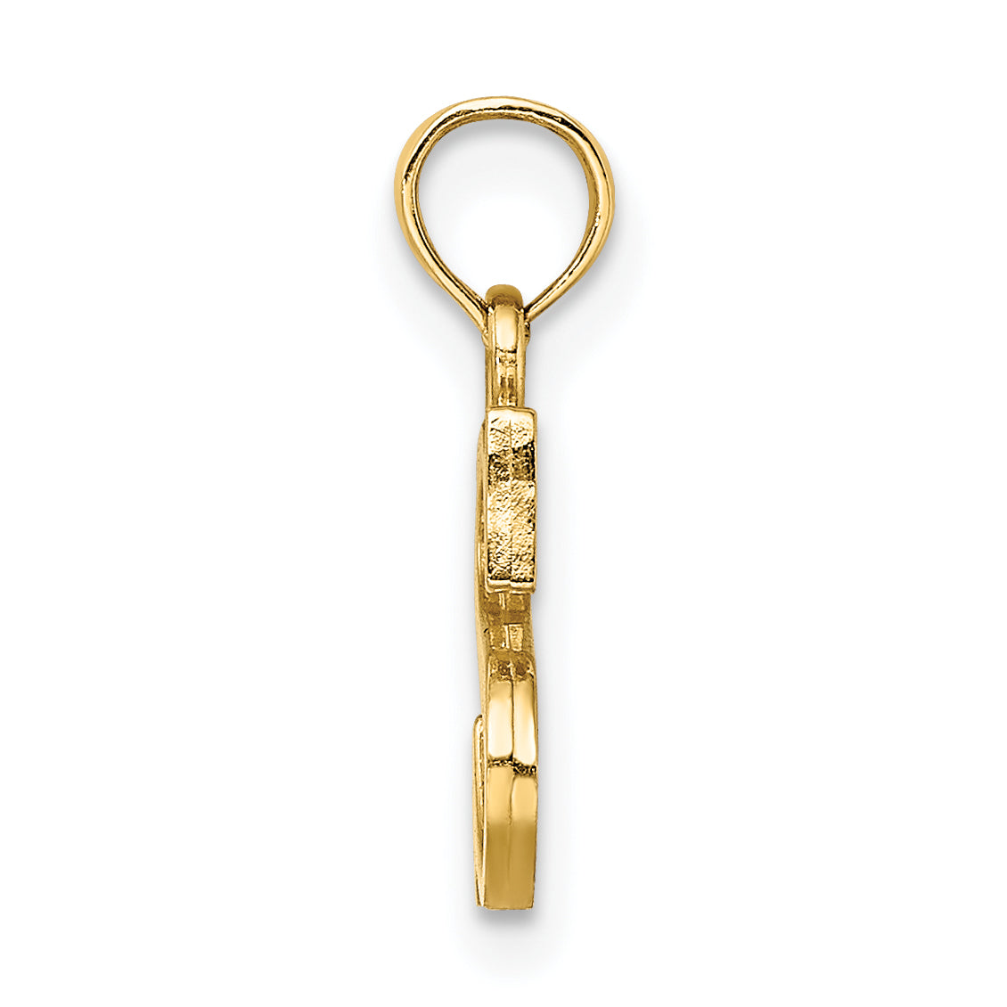 10K None Polished S Block Initial Charm - view 2
