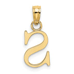 10K None Polished S Block Initial Charm - view 4