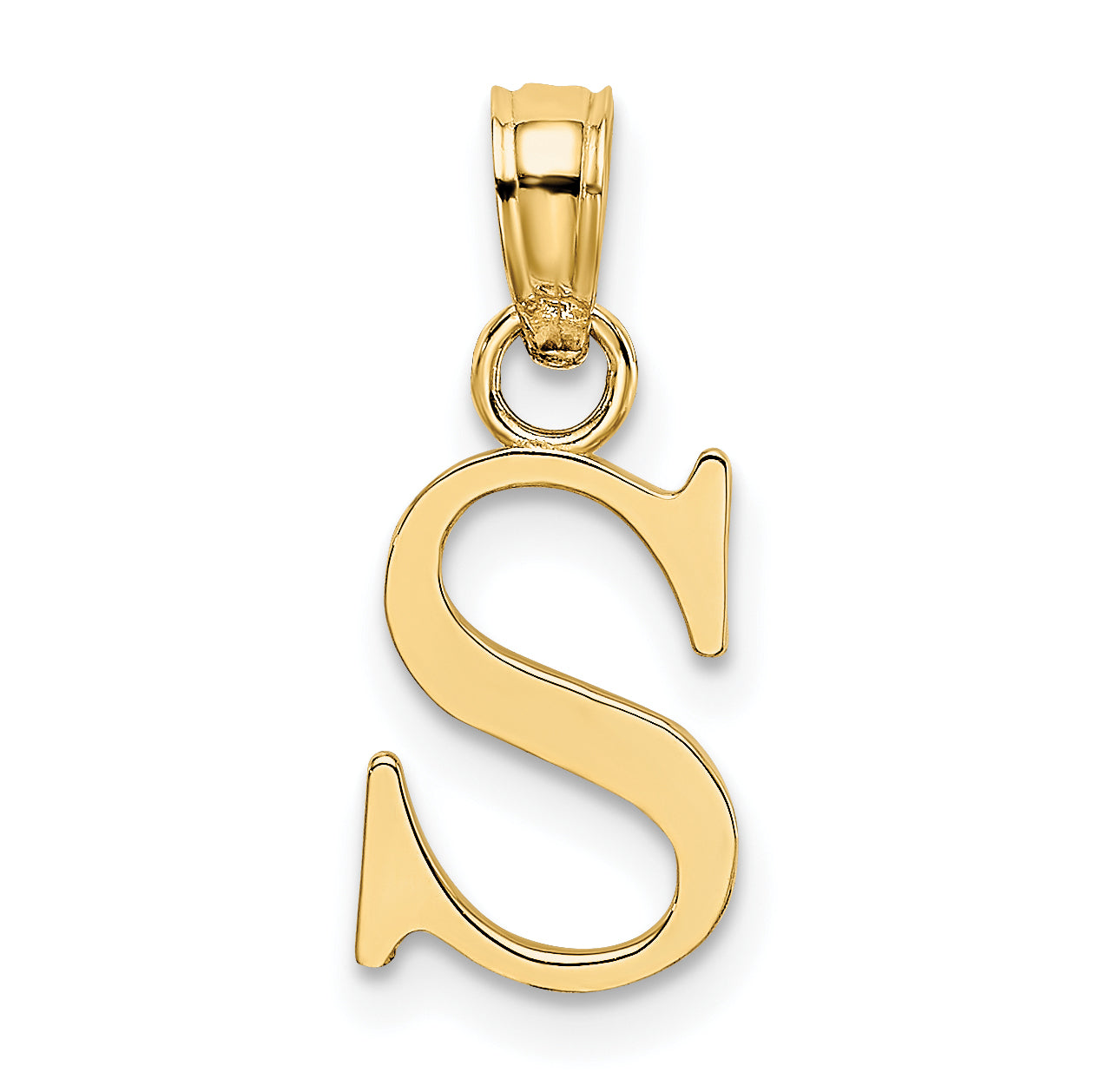10K None Polished S Block Initial Charm Main image