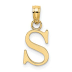 10K None Polished S Block Initial Charm