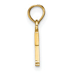 10K None Polished T Block Initial Charm - view 2