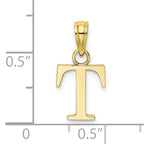 10K None Polished T Block Initial Charm - view 3