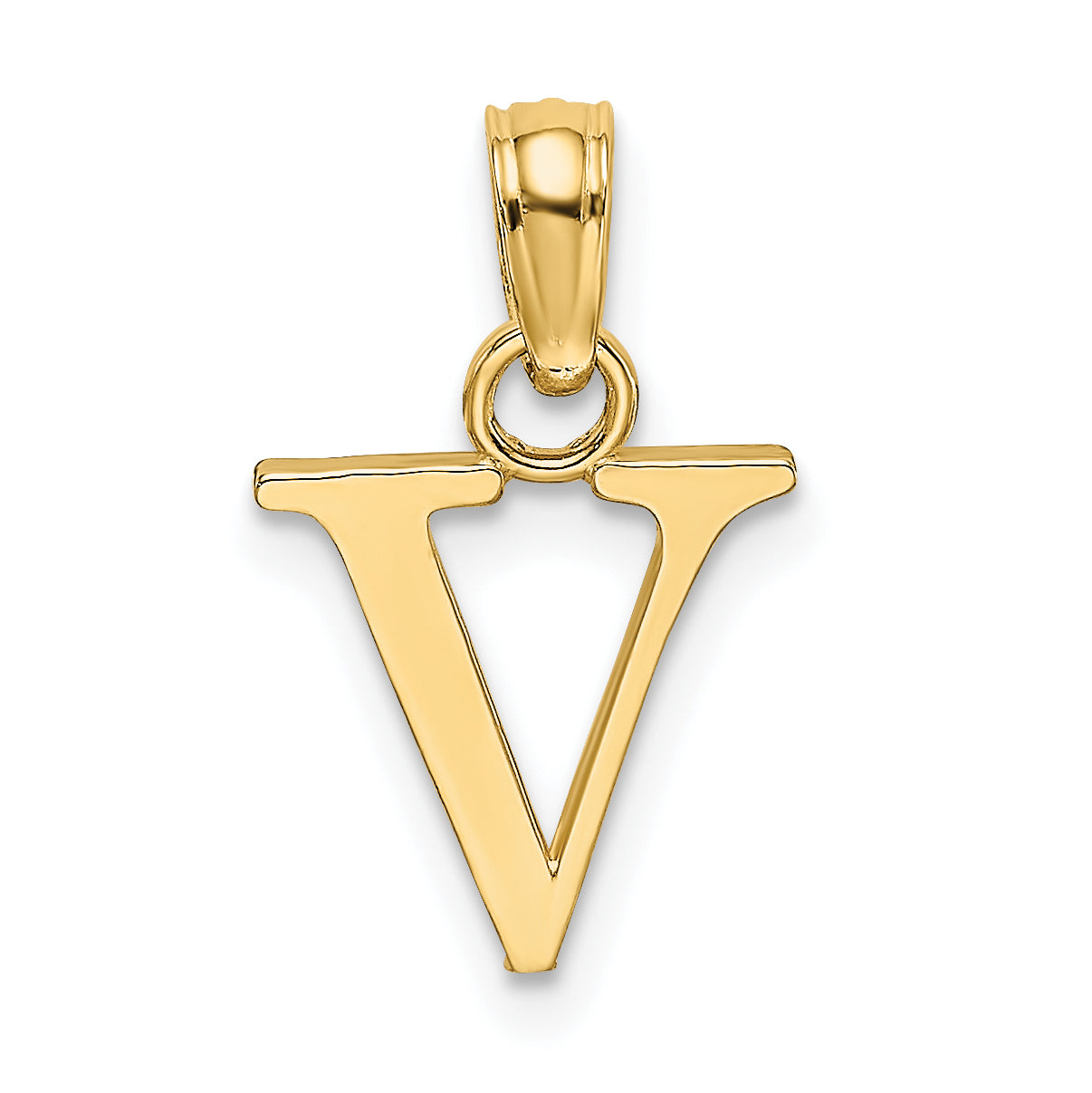 10K Polished V Block Initial Charm Main image