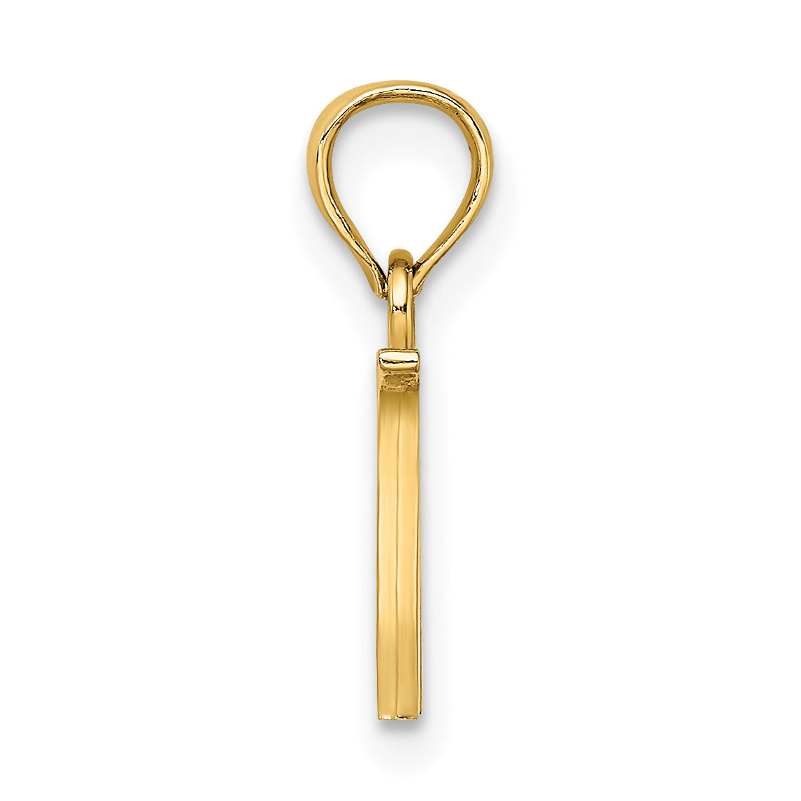 10K Polished W Block Initial Charm Secondary image