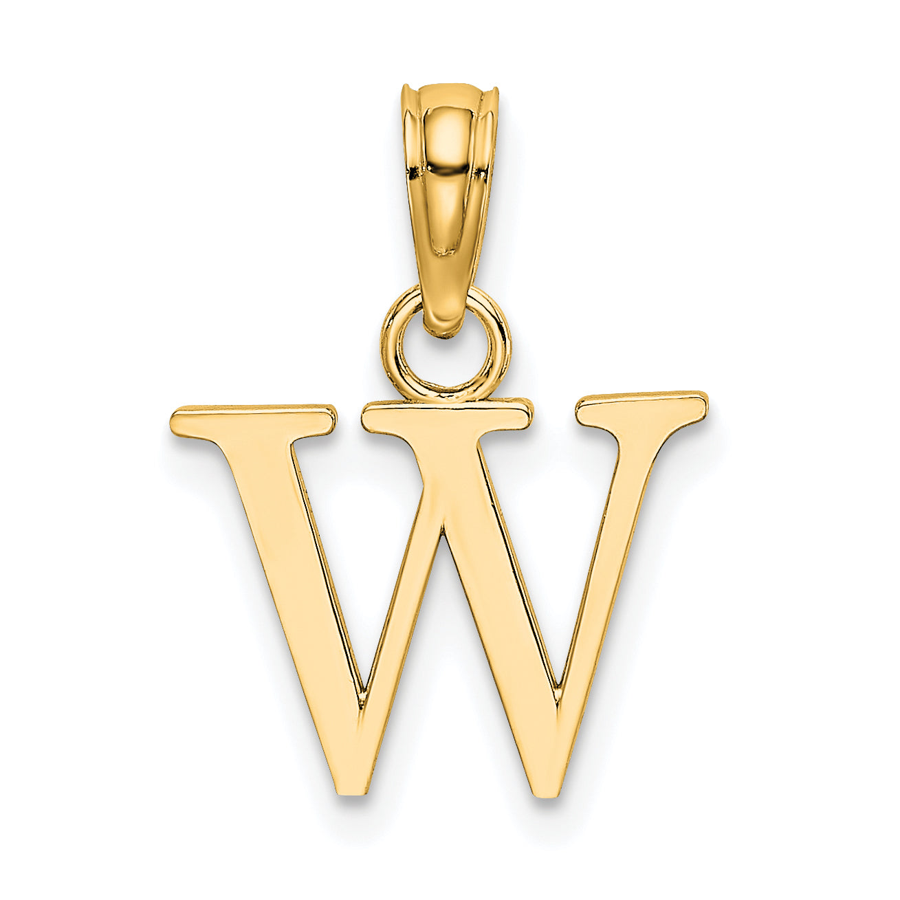 10K Polished W Block Initial Charm Main image