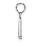 10K White Gold A Block Initial Charm - view 2