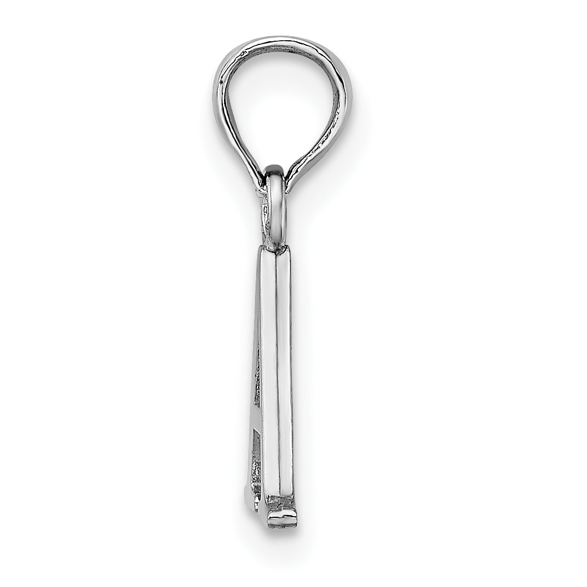 10K White Gold A Block Initial Charm - view 2
