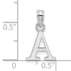 10K White Gold A Block Initial Charm - view 3