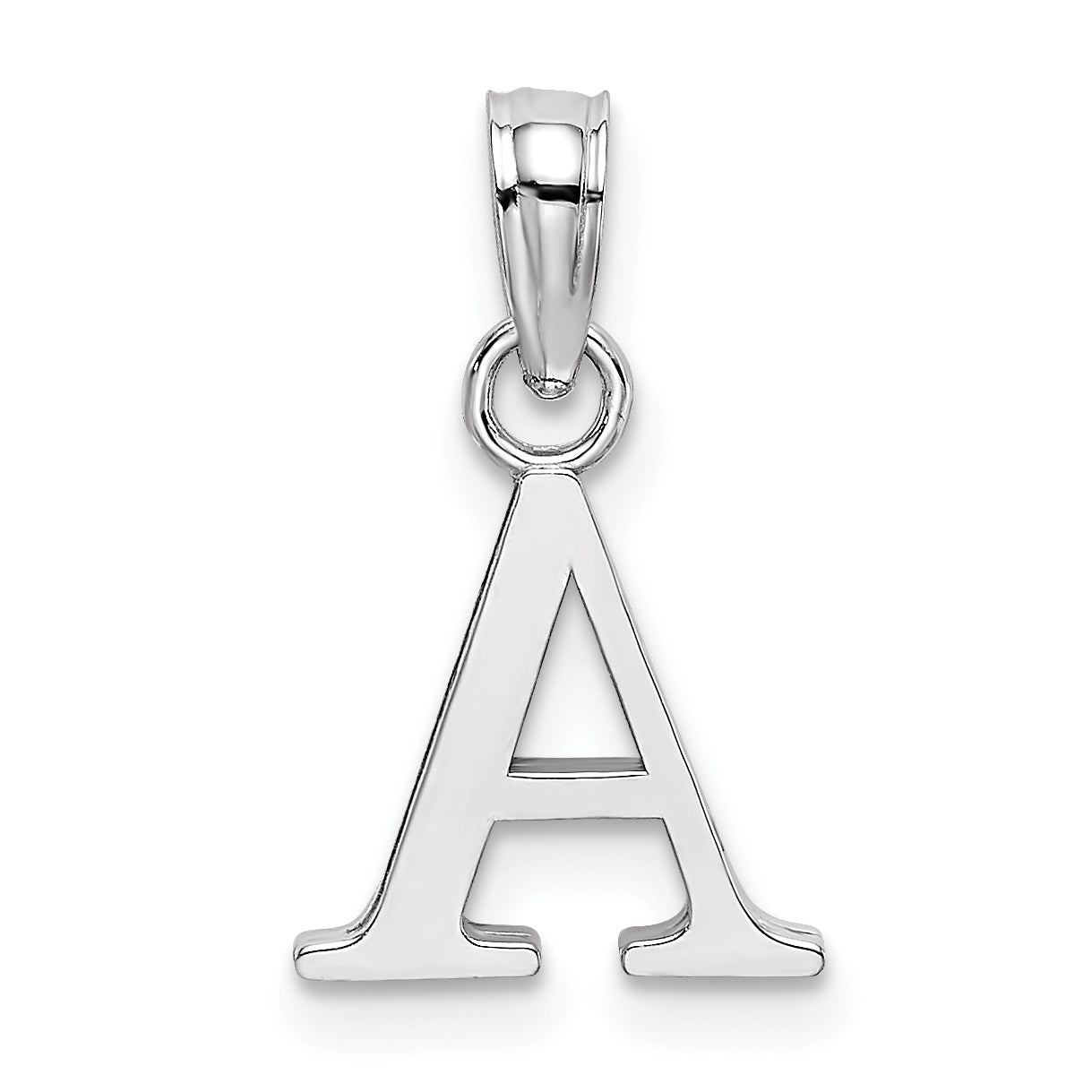 10K White Gold A Block Initial Charm Main image