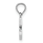 10K White Gold C Block Initial Charm - view 2