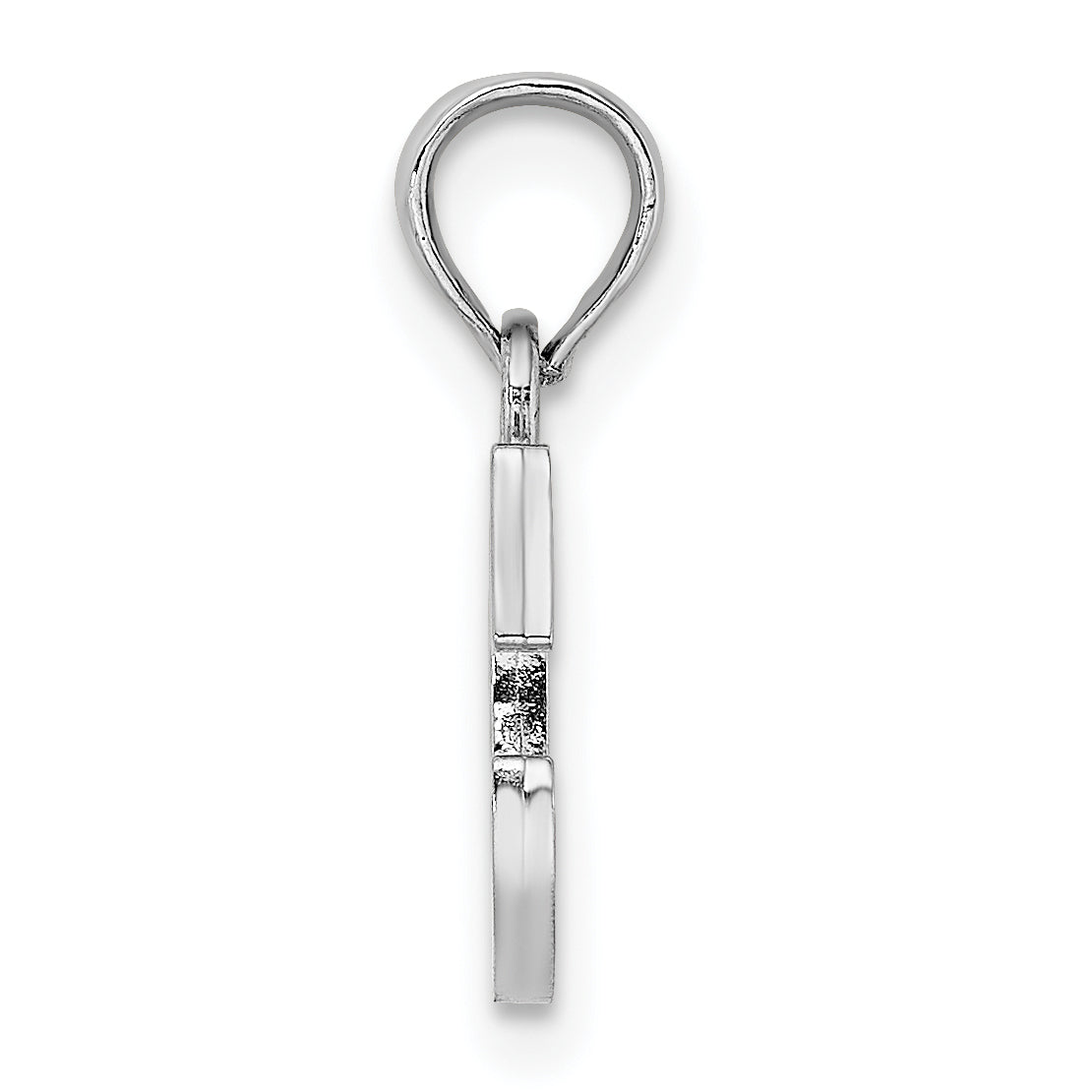 10K White Gold C Block Initial Charm - view 2
