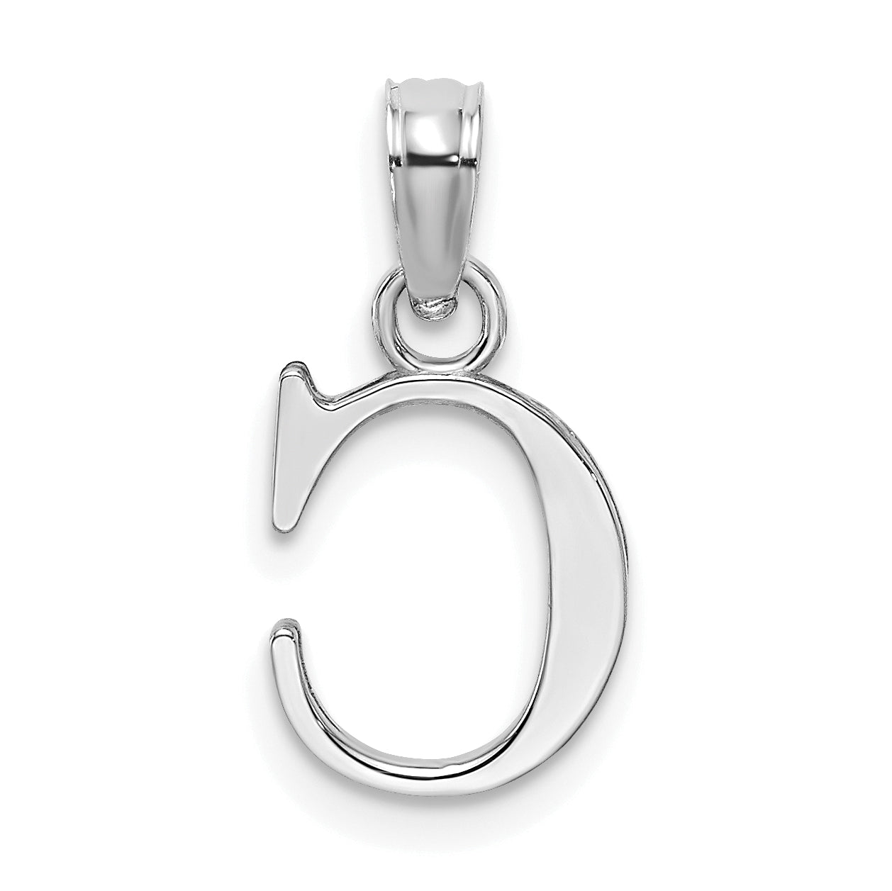 10K White Gold C Block Initial Charm - view 4