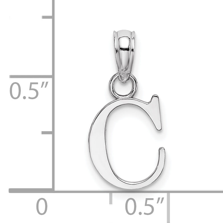 10K White Gold C Block Initial Charm Secondary image