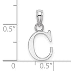 10K White Gold C Block Initial Charm - view 3