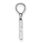 10K White Gold White Gold Polished E Block Initial Charm - view 2