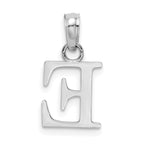 10K White Gold White Gold Polished E Block Initial Charm - view 4