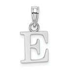 10K White Gold White Gold Polished E Block Initial Charm