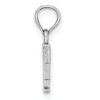 10K White Gold Polished F Block Initial Charm