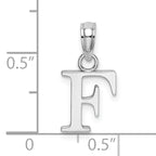 10K White Gold Polished F Block Initial Charm