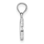 10K White Gold Polished G Block Initial Charm