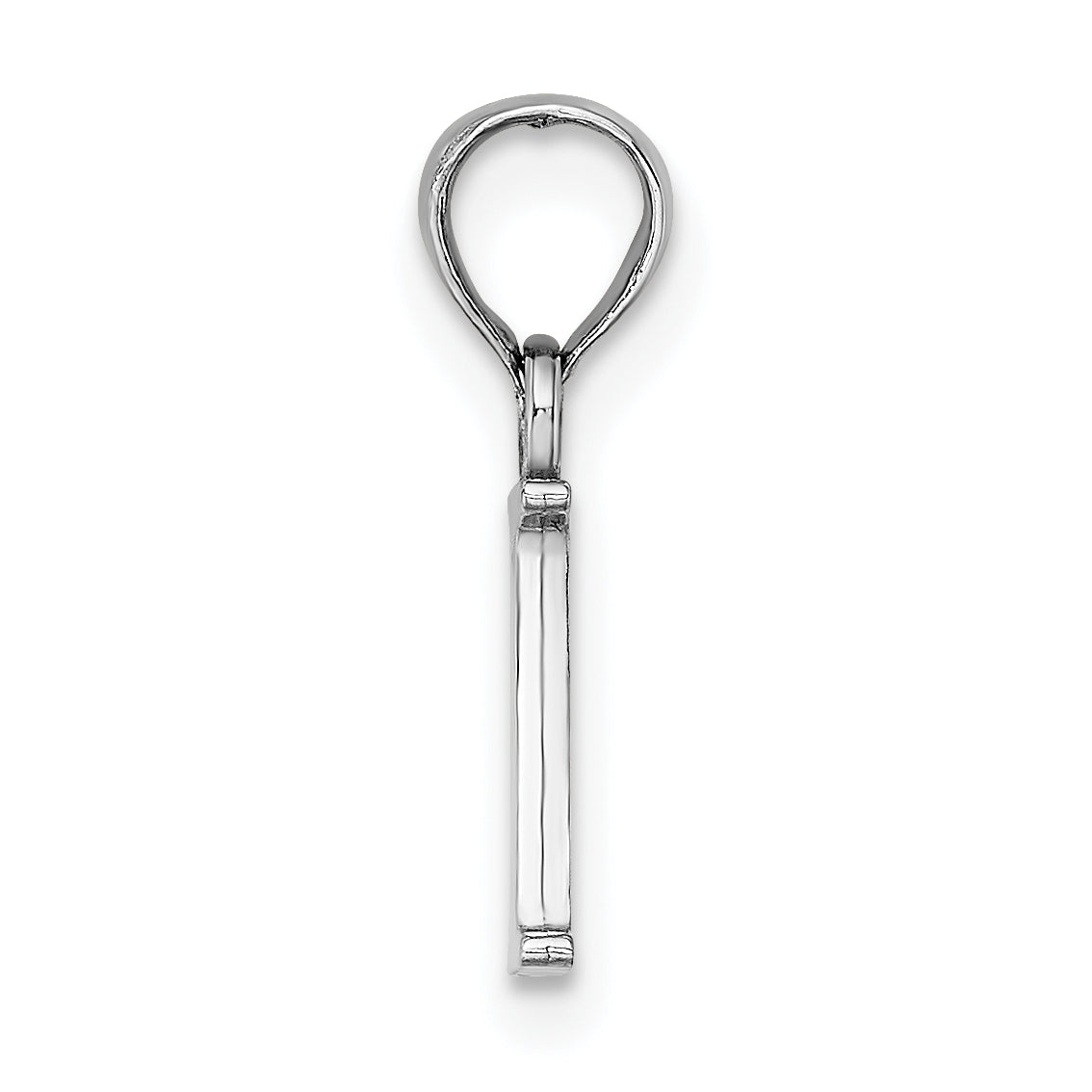 10K White Gold Polished I Block Initial Charm Secondary image