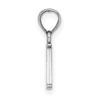 10K White Gold Polished I Block Initial Charm