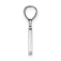 10K White Gold Polished I Block Initial Charm