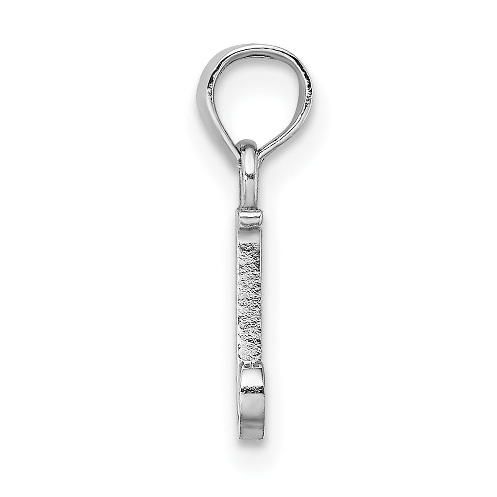 10K White Gold White Gold Polished J Block Initial Charm - view 2