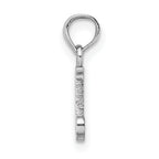 10K White Gold White Gold Polished J Block Initial Charm - view 2