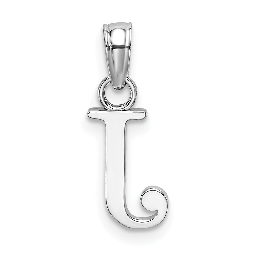 10K White Gold White Gold Polished J Block Initial Charm - view 4