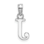 10K White Gold White Gold Polished J Block Initial Charm - view 4