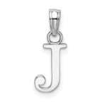 10K White Gold White Gold Polished J Block Initial Charm