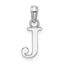 10K White Gold White Gold Polished J Block Initial Charm
