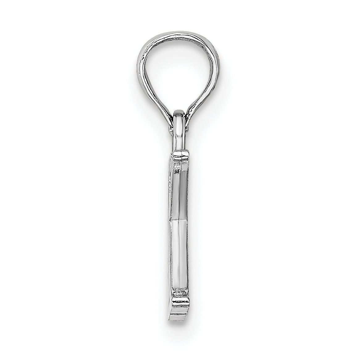 10K White Gold White Gold Polished K Block Initial Charm Secondary image