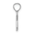 10K White Gold White Gold Polished K Block Initial Charm - view 2