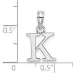 10K White Gold White Gold Polished K Block Initial Charm - view 3