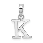 10K White Gold White Gold Polished K Block Initial Charm