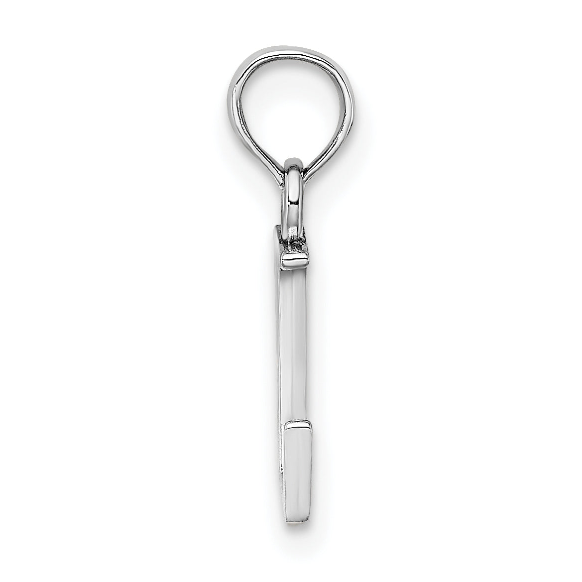 10K White Gold White Gold Polished L Block Initial Charm - view 2
