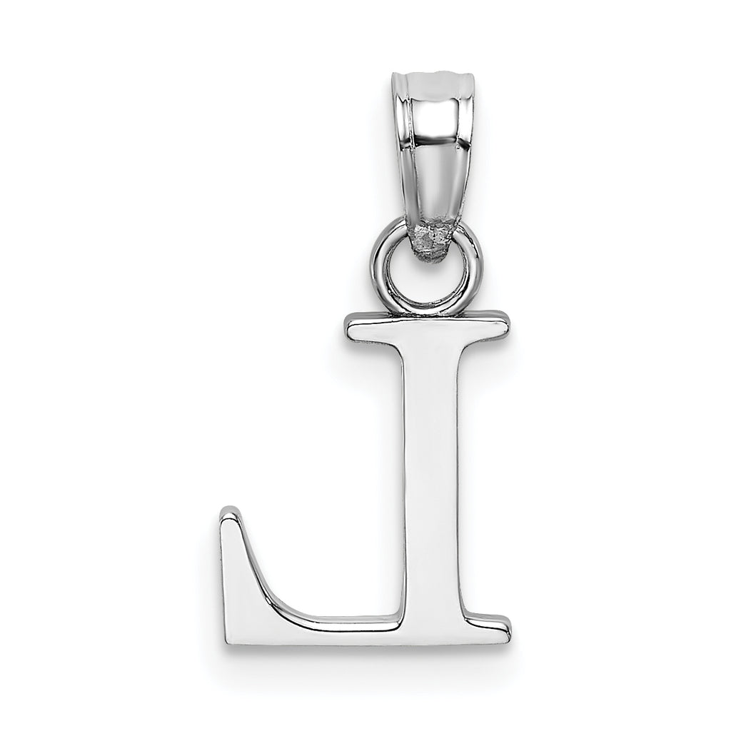10K White Gold White Gold Polished L Block Initial Charm - view 4