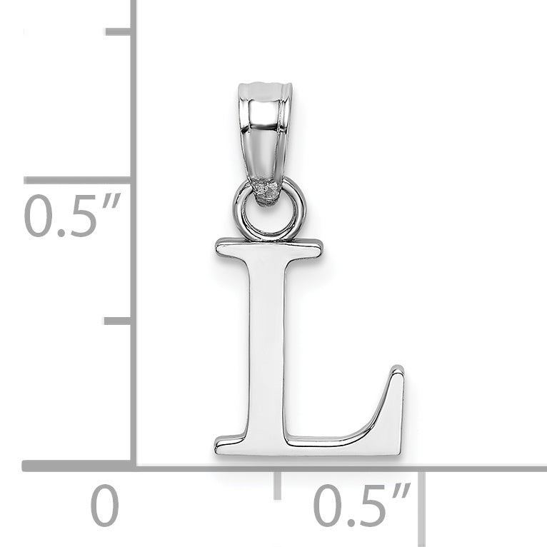 10K White Gold White Gold Polished L Block Initial Charm - view 3