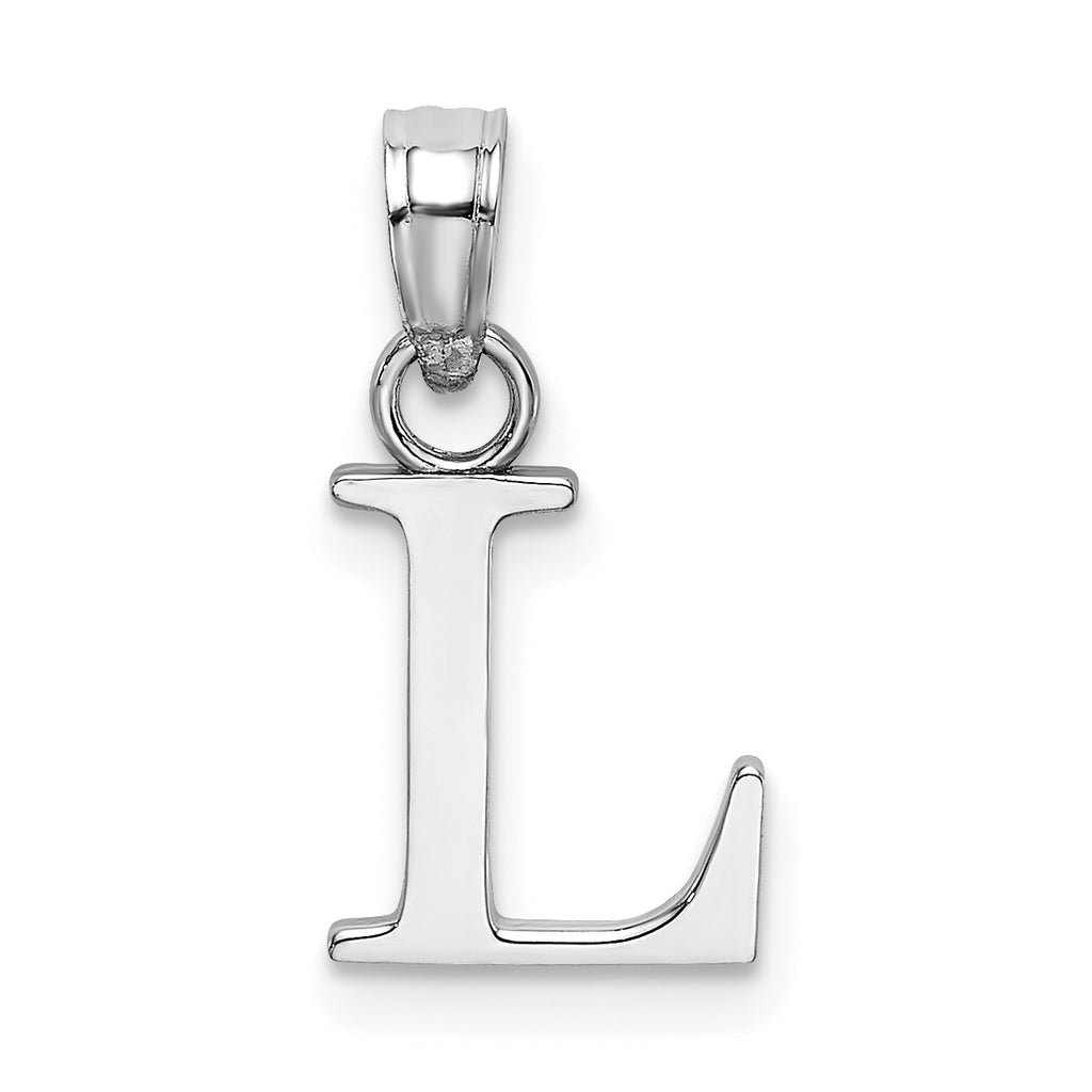 10K White Gold White Gold Polished L Block Initial Charm