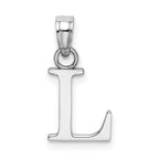 10K White Gold White Gold Polished L Block Initial Charm